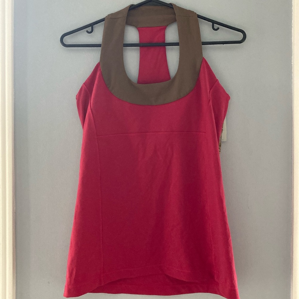 Pink and brown athletic Dedicated tank top size small